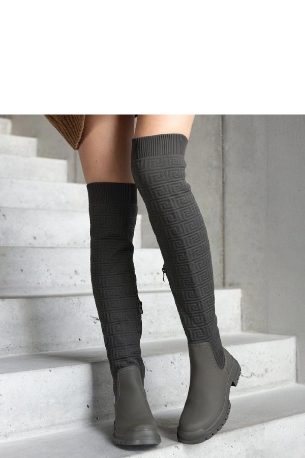Green Thigh-Hight Boots....Fabric and Heel Height