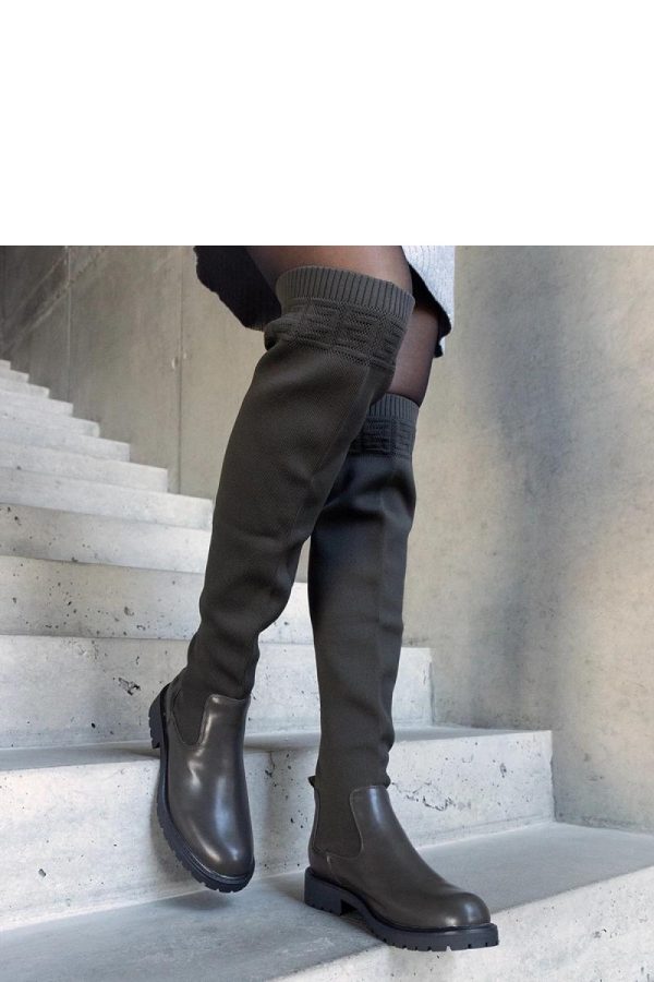 Green Heel Boots....Fabric and Heel Height