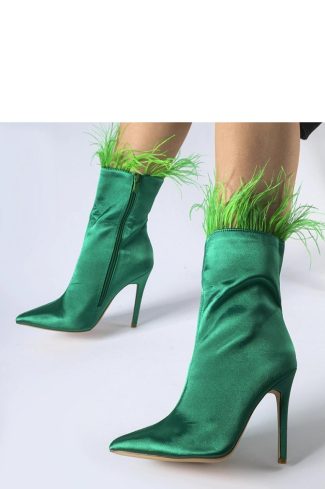 Green Heel Boots in Women`s Ankle Boots & Booties with Fabric and Heel Height