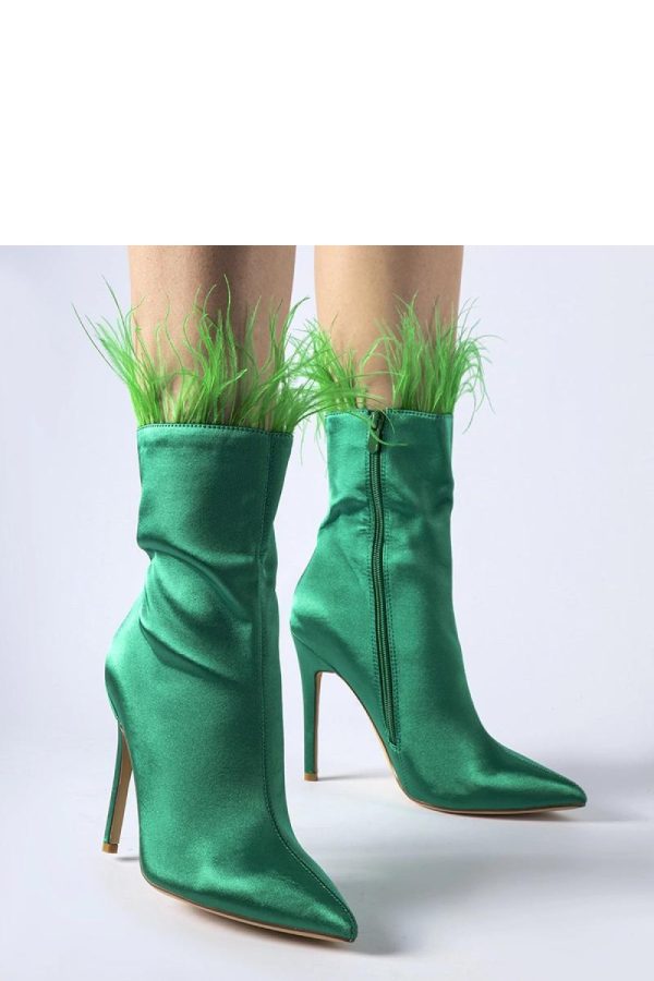Green Heel Boots in Women`s Ankle Boots & Booties with Fabric and Heel Height