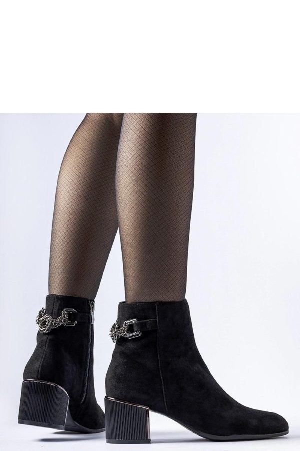 Black Heel Boots in Women`s Ankle Boots & Booties with Fabric and Heel Height