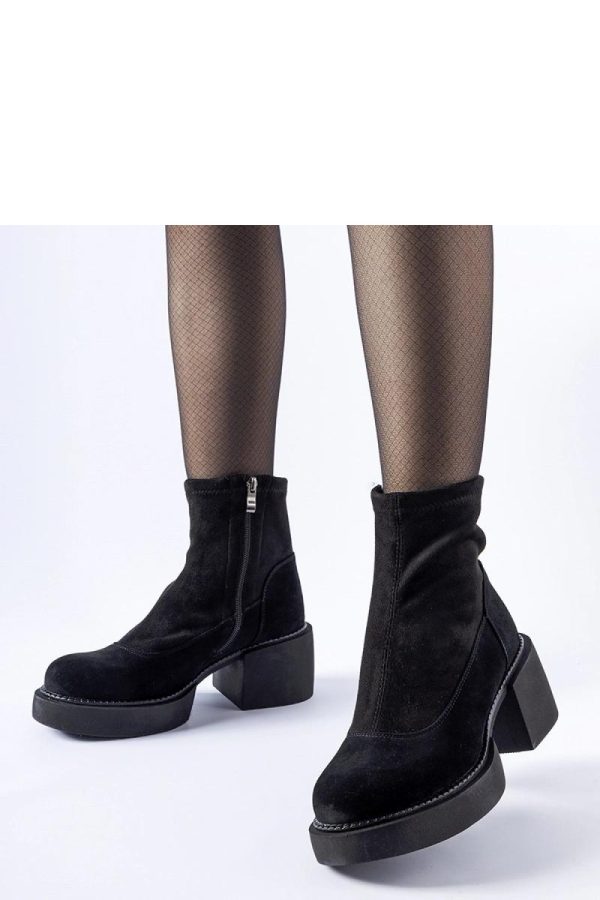 Black Heel Boots in Women`s Ankle Boots & Booties with Fabric and Heel Height