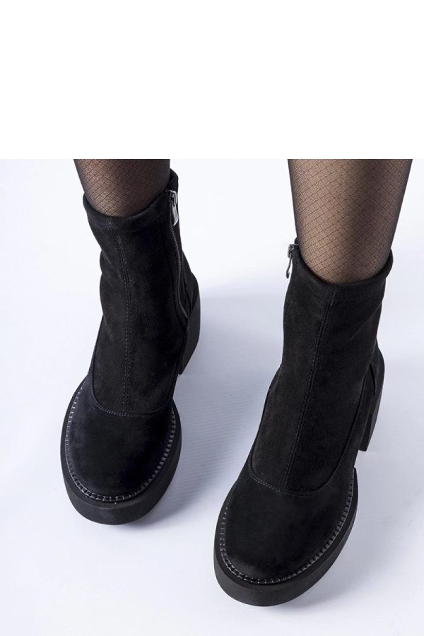 Black Heel Boots in Women`s Ankle Boots & Booties with Fabric and Heel Height