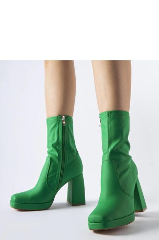 Green Heel Boots..Fabric and Heel Height