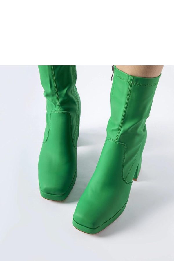 Green Heel Boots..Fabric and Heel Height