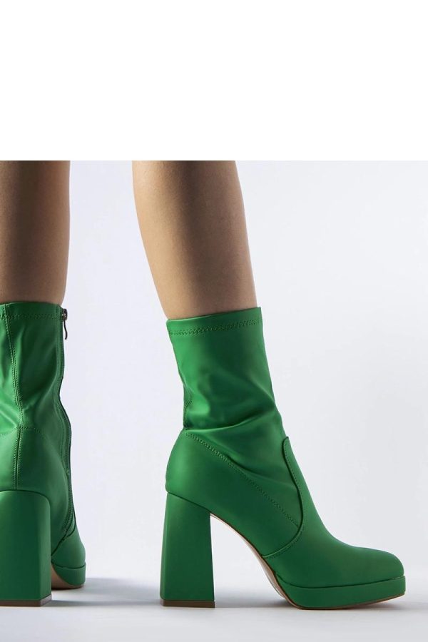 Green Heel Boots..Fabric and Heel Height