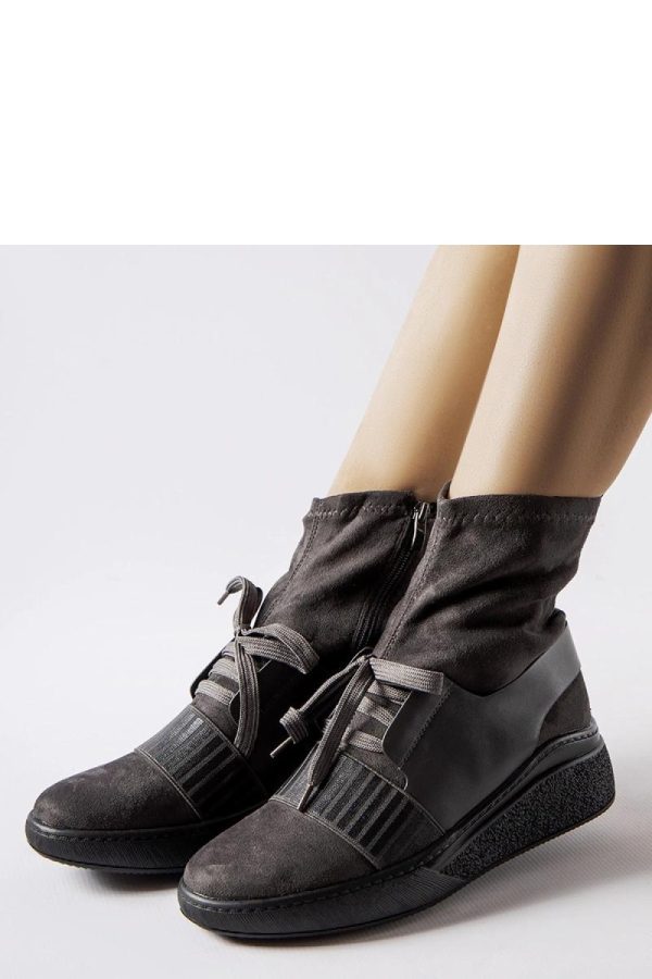 Grey Buskin Boots...Fabric and Heel Height