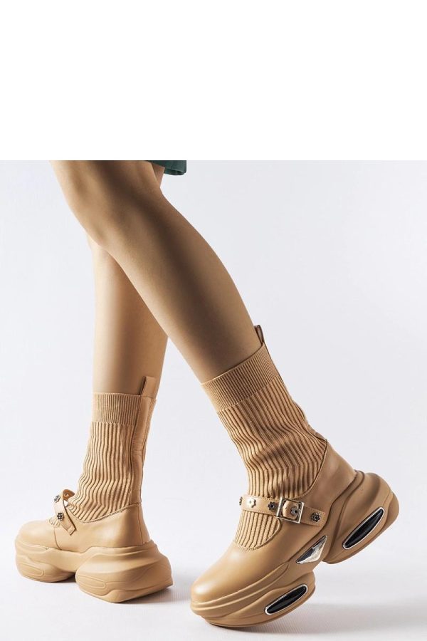 Beige Boots..Fabric and Heel Height