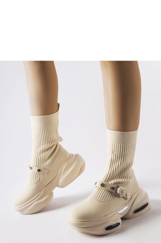 1058028 Beige Boots....Fabric and Heel Height