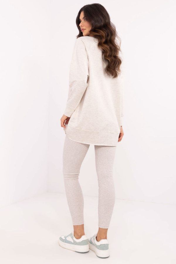 Beige Set in Pants, Trousers, Shorts with Cotton, Spandex and Polyester