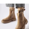 Brown Boots in Women`s Ankle Boots & Booties with Fabric and Heel Height