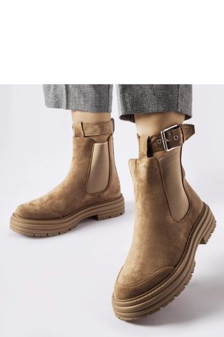 1058055 Brown Boots in Women`s Ankle Boots & Booties with Fabric and Heel Height