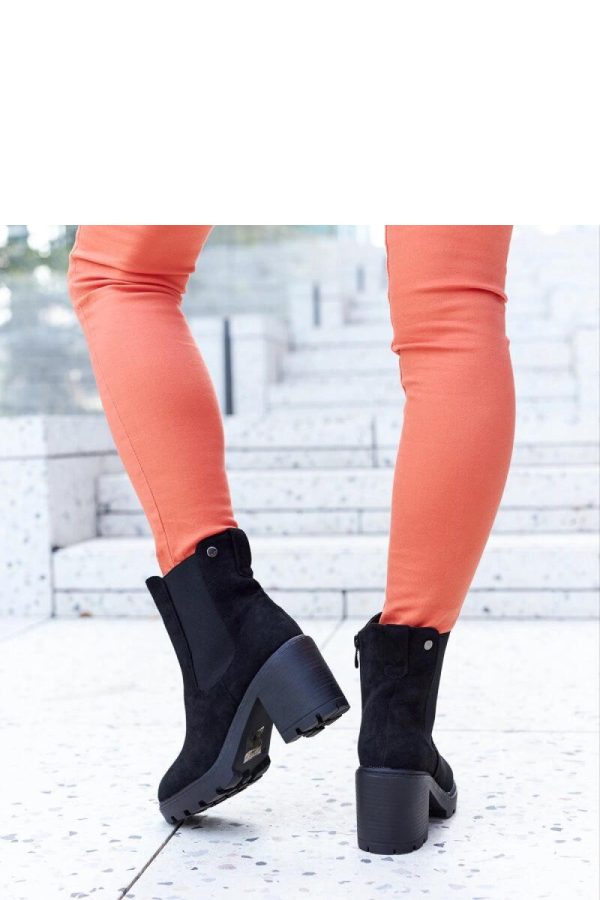 Black Heel Boots in Women`s Ankle Boots & Booties with Fabric and Heel Height