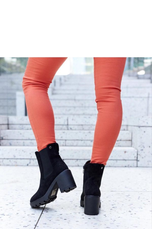 Black Heel Boots in Women`s Ankle Boots & Booties with Fabric and Heel Height