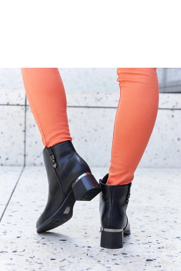 Black Heel Boots in Women`s Ankle Boots & Booties with Fabric and Heel Height