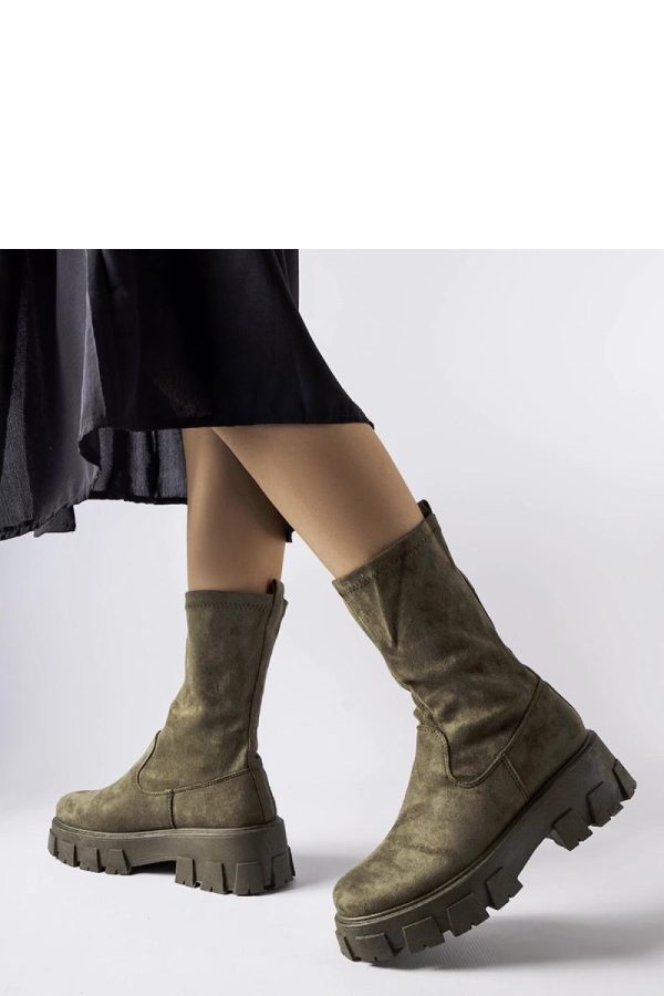 Green Boots..Fabric and Heel Height