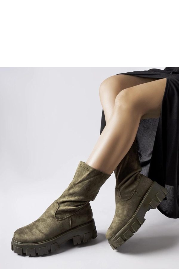 Green Boots..Fabric and Heel Height