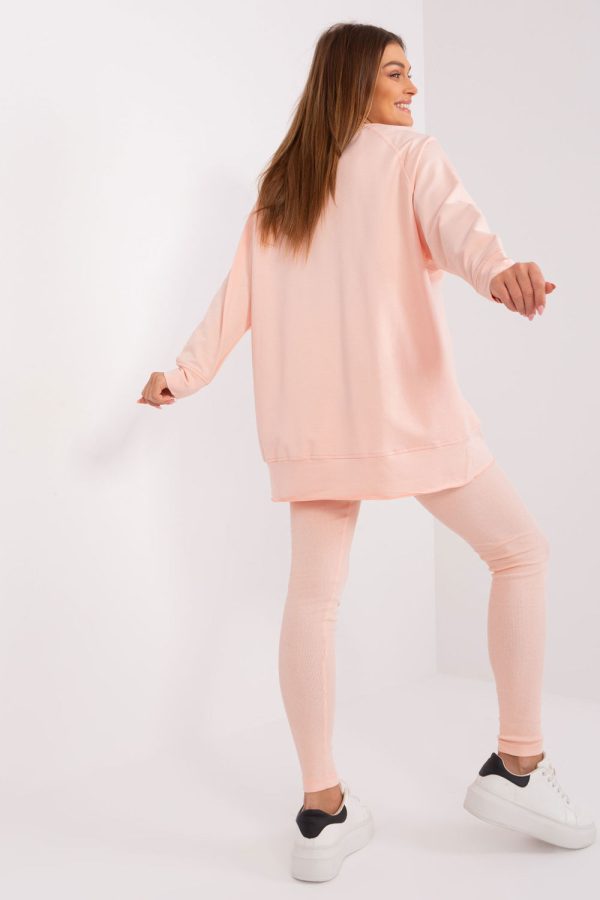 Pink Set in Pants, Trousers, Shorts with Cotton, Spandex and Polyester