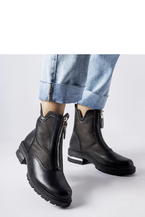 Black Boots in Women`s Ankle Boots & Booties with Fabric and Heel Height