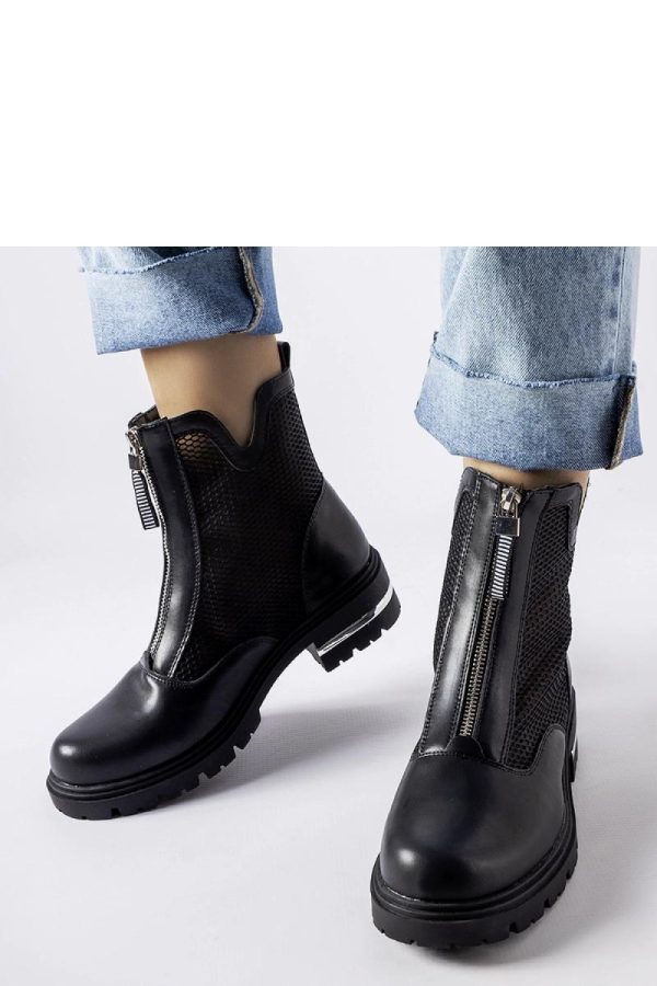 Black Boots in Women`s Ankle Boots & Booties with Fabric and Heel Height
