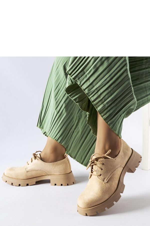 Beige Half Shoes in Women`s Ankle Boots & Booties with Fabric and Heel Height