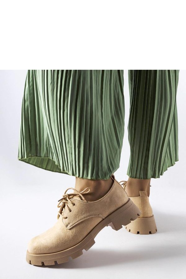 Beige Half Shoes in Women`s Ankle Boots & Booties with Fabric and Heel Height