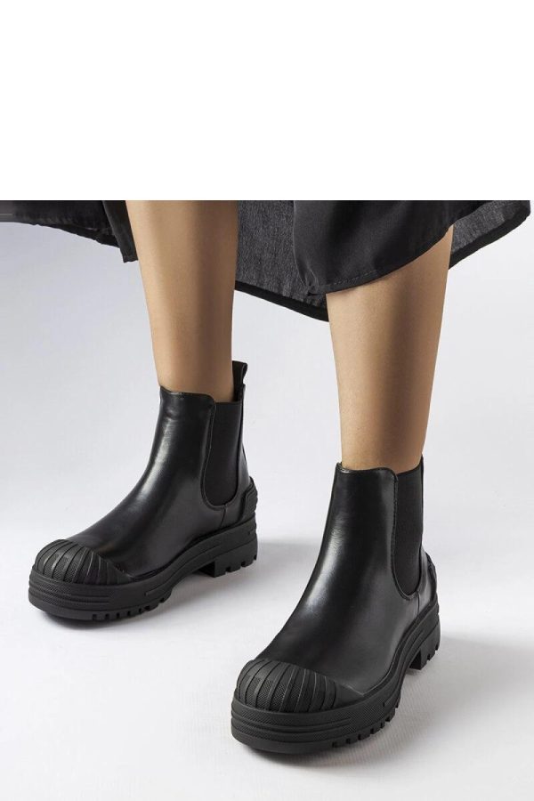 Black Boots in Women`s Ankle Boots & Booties with Fabric and Heel Height