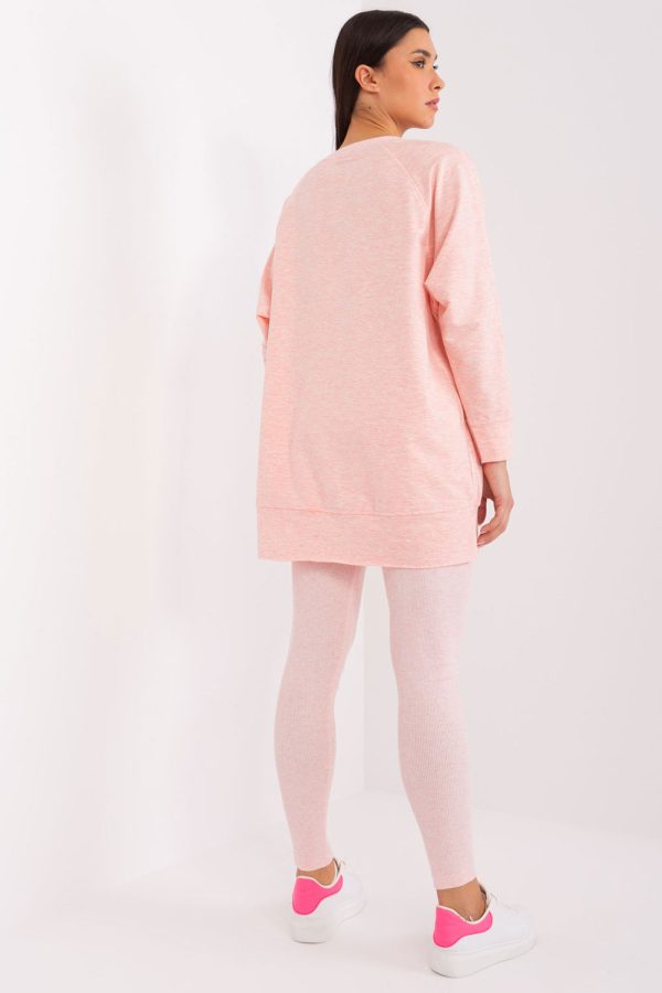 Pink Set in Pants, Trousers, Shorts with Cotton, Spandex and Polyester
