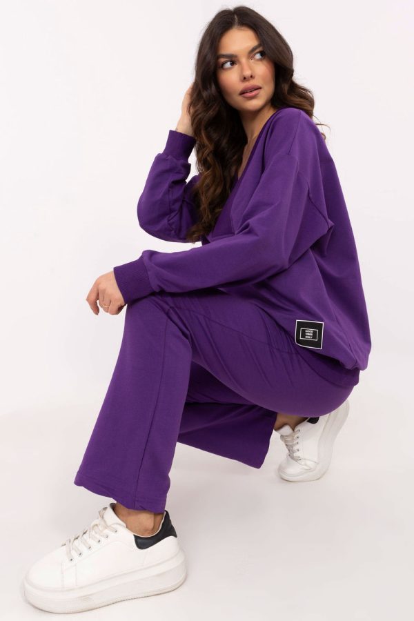 Violet Set in Pants, Trousers, Shorts with Cotton, Spandex and Polyester
