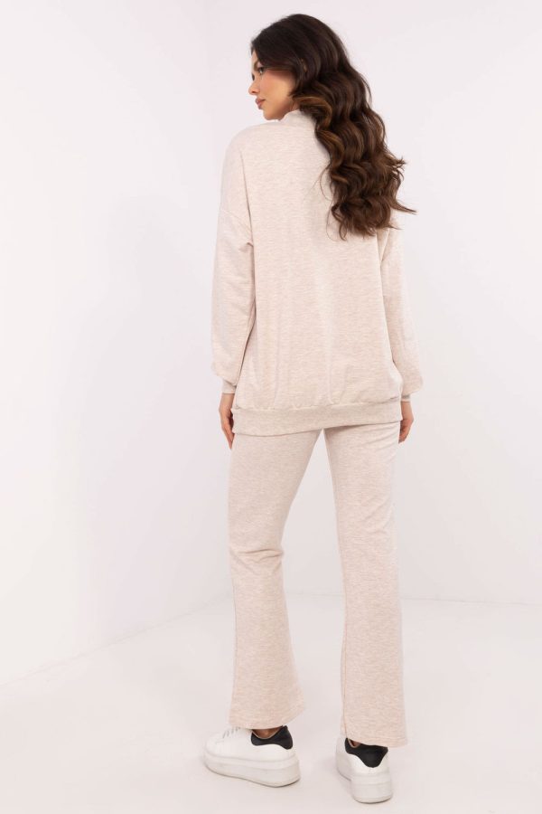 Beige Set in Pants, Trousers, Shorts with Cotton, Spandex and Polyester