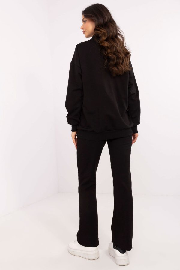 Black Set in Pants, Trousers, Shorts with Cotton, Spandex and Polyester