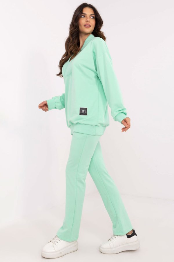 Green Set in Pants, Trousers, Shorts with Cotton, Spandex and Polyester