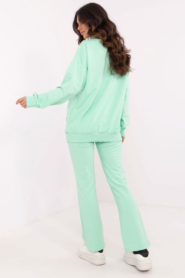 Green Set in Pants, Trousers, Shorts with Cotton, Spandex and Polyester