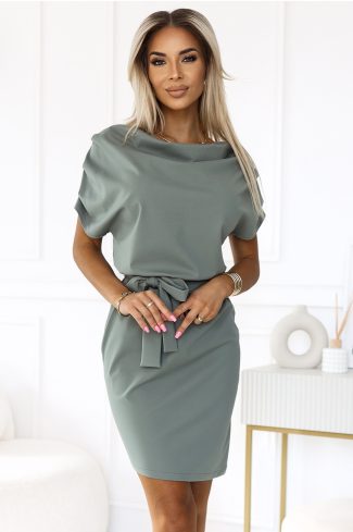 Green Daydress in Day Dresses with Spandex and Polyester