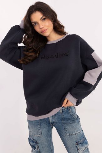 Navy Blue Sweatshirt in Sweatshirts For Women with Cotton and Polyester