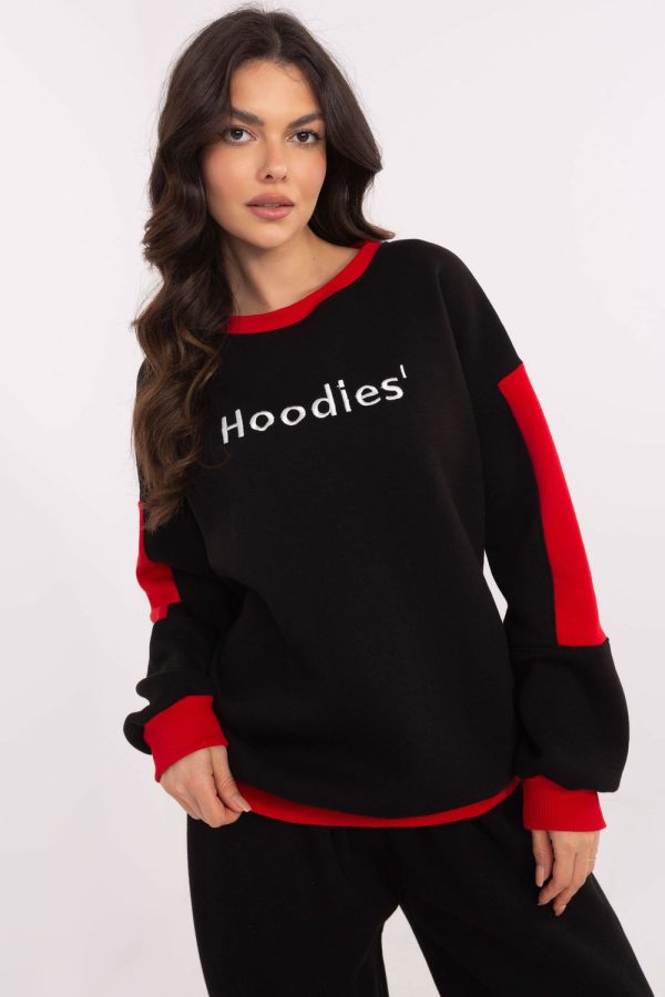 Black Sweatshirt in Sweatshirts For Women with Cotton and Polyester