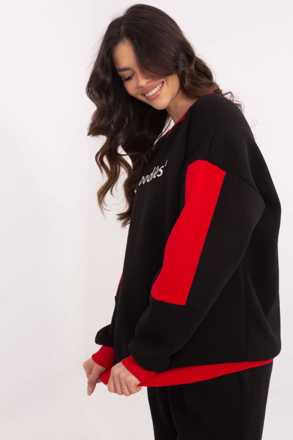 Black Sweatshirt in Sweatshirts For Women with Cotton and Polyester