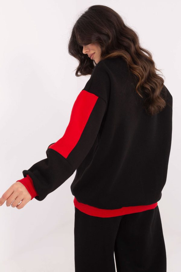 Black Sweatshirt in Sweatshirts For Women with Cotton and Polyester