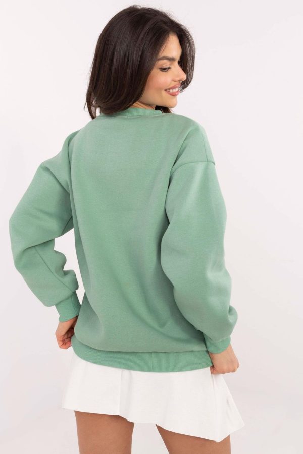 Green Sweatshirt in Sweatshirts For Women with Cotton and Polyester
