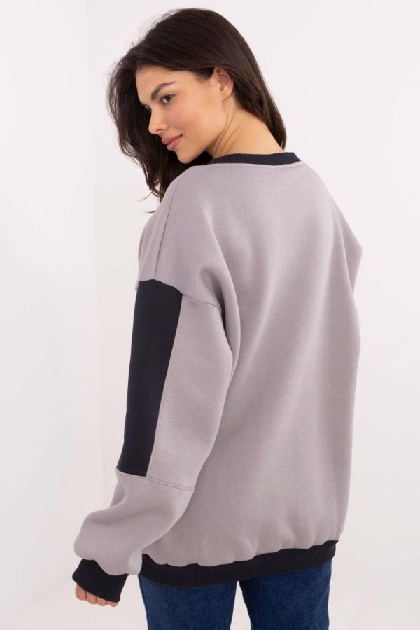 Grey Sweatshirt in Sweatshirts For Women with Cotton and Polyester