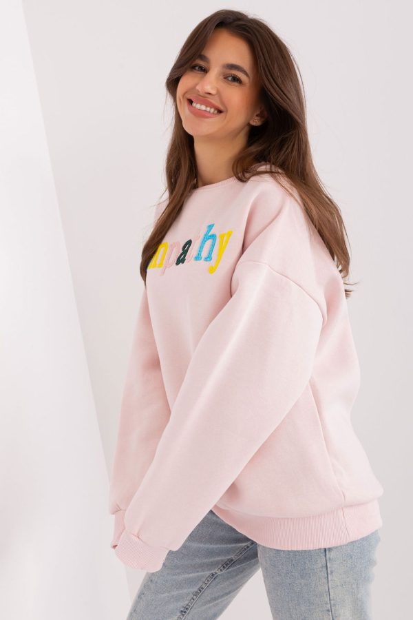 Pink Sweatshirt in Sweatshirts For Women with Cotton and Polyester