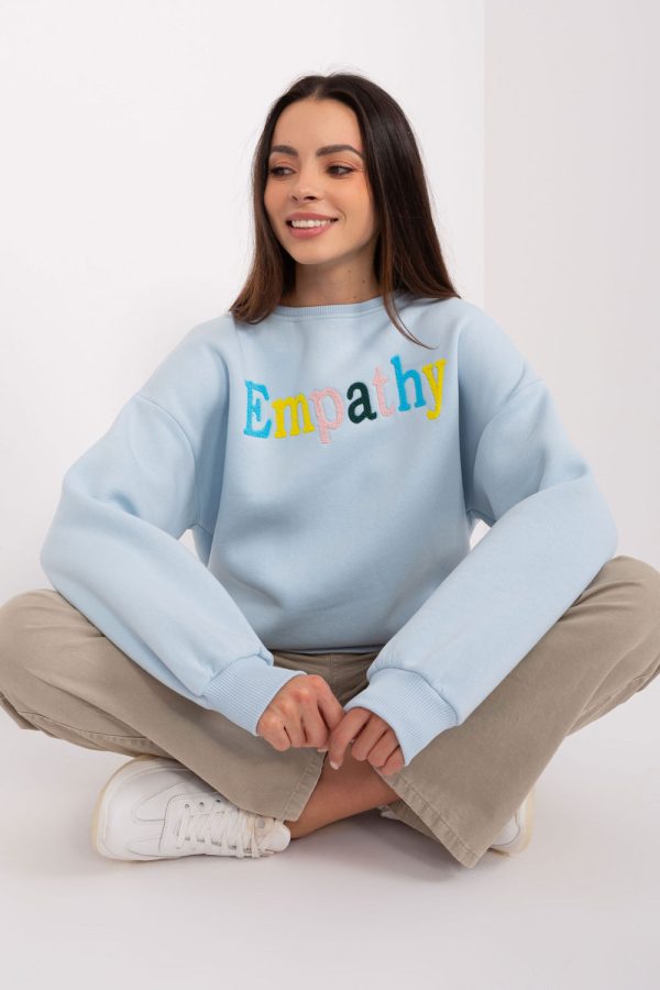 Blue Sweatshirt in Sweatshirts For Women with Cotton and Polyester