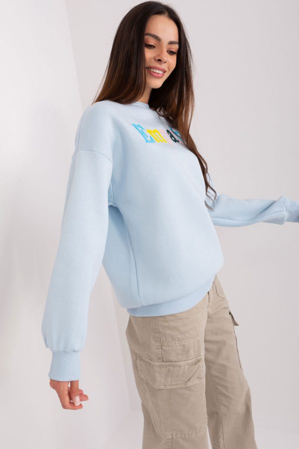 Blue Sweatshirt in Sweatshirts For Women with Cotton and Polyester