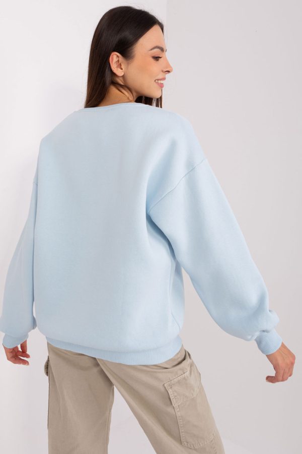 Blue Sweatshirt in Sweatshirts For Women with Cotton and Polyester