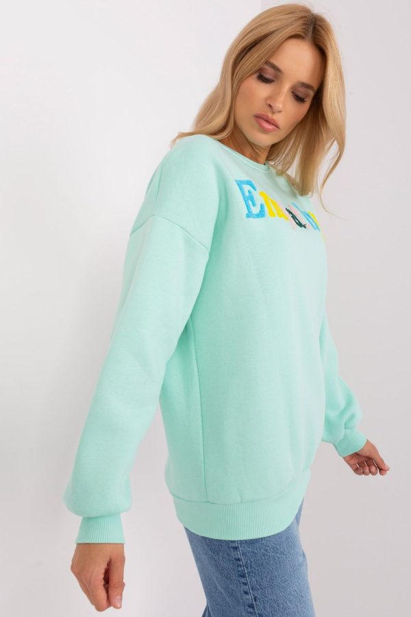 Green Sweatshirt in Sweatshirts For Women with Cotton and Polyester