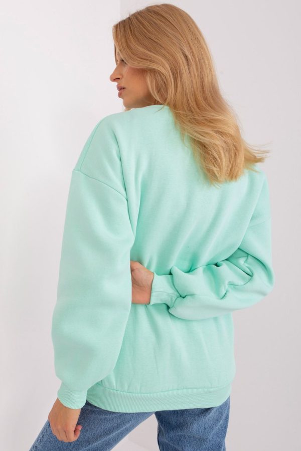 Green Sweatshirt in Sweatshirts For Women with Cotton and Polyester