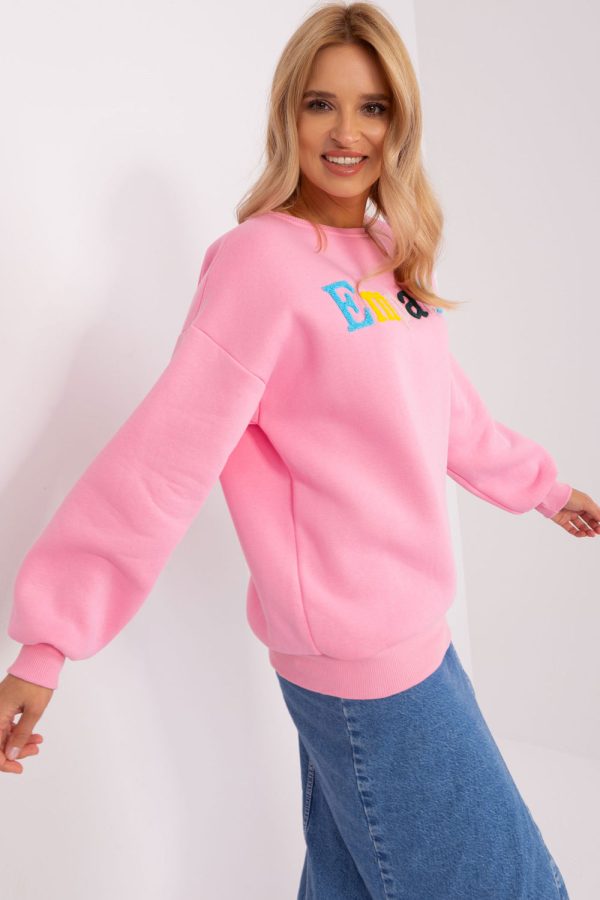 Pink Sweatshirt in Sweatshirts For Women with Cotton and Polyester