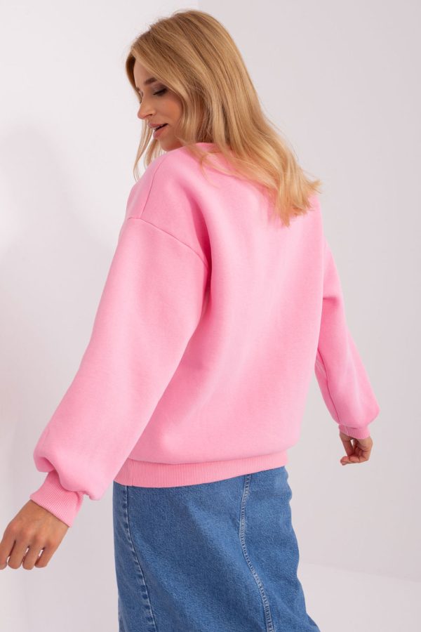 Pink Sweatshirt in Sweatshirts For Women with Cotton and Polyester