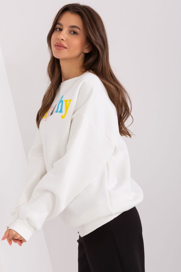 Beige Sweatshirt in Sweatshirts For Women with Cotton and Polyester