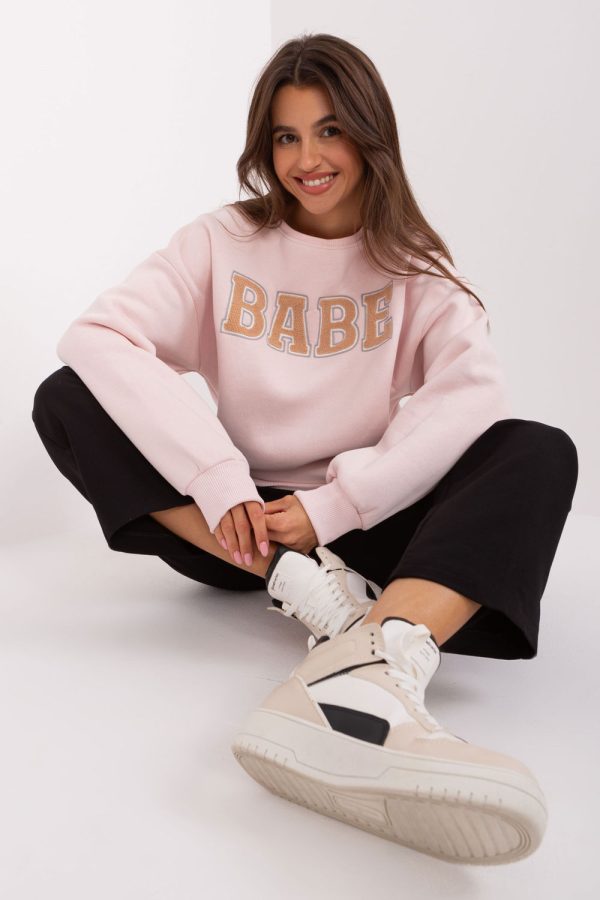 Pink Sweatshirt in Sweatshirts For Women with Cotton and Polyester